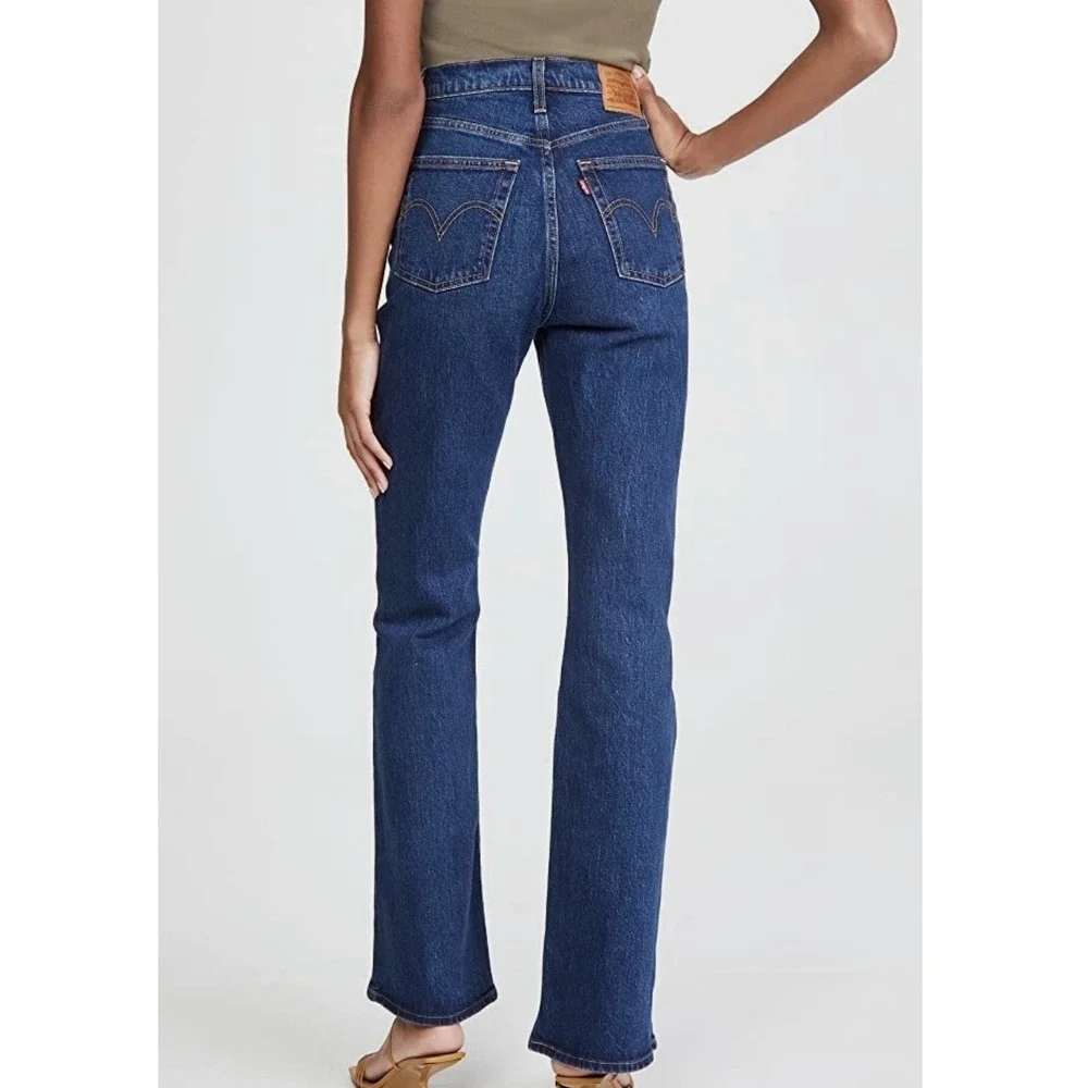 Levi's Premium Ribcage Bootcut Jeans‎ Women 29 X 33 Dark Blue High Rise NWT